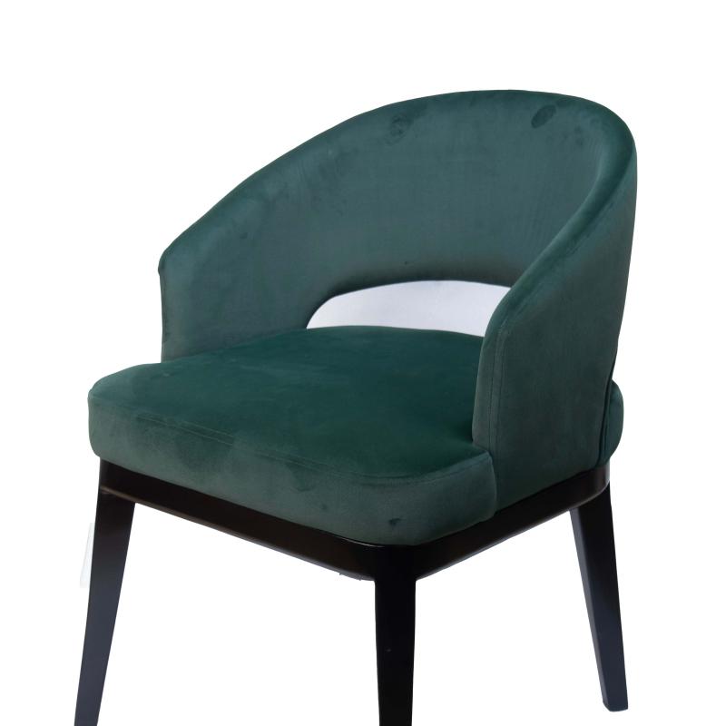 Velvet chair with gold metal frame