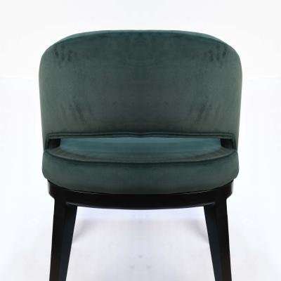 Velvet chair with gold metal frame