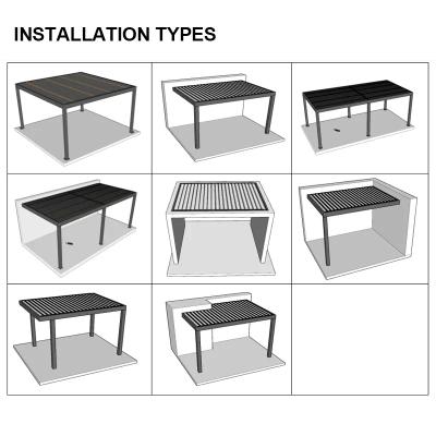 Waterproof aluminum pergola with retractable roof ☀️🌧️