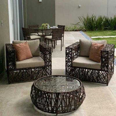 Outdoor rattan seating set