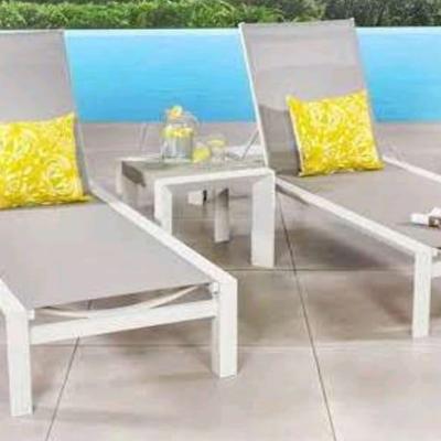 Double chaise lounge for relaxing by the pool