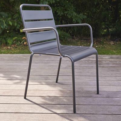 Grey metal outdoor chair